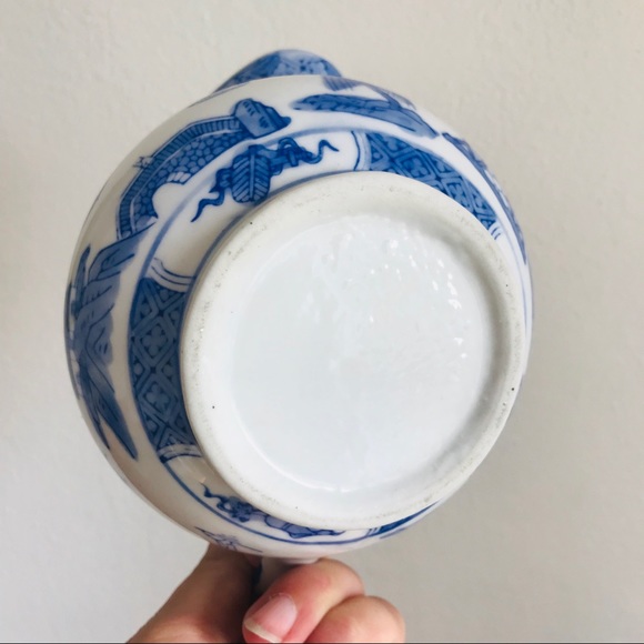 chinoiserie willow-ware gravy boat milk pitcher - Picture 4 of 8